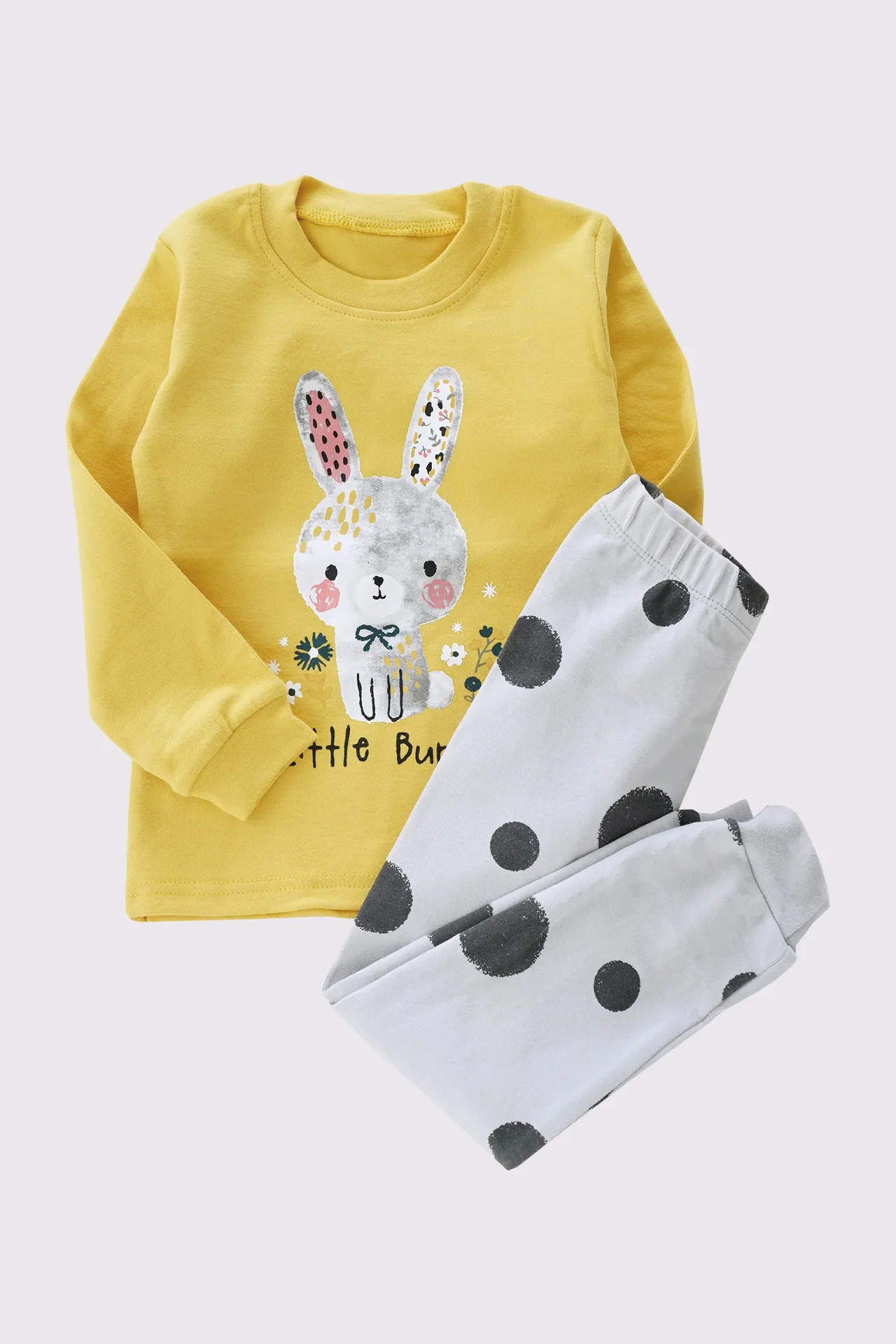 yellow rabbit Новинка; модный детский домашний костюм с единорогом и динозавром из мультфильма в Корейском стиле; детские пижамы из чистого хлопка; нижнее белье унисекс - Цвет: yellow rabbit