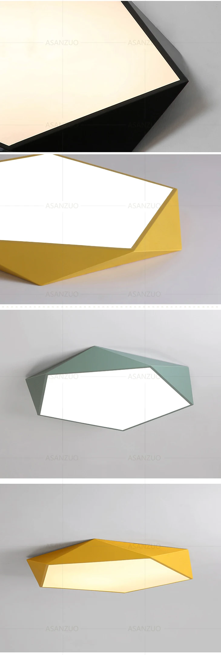 Modern LED Ceiling Light Lamp Pentagon Multicolor Children Ceiling Light Lighting Fixture Bedroom Surface Mount Living Room lamp
