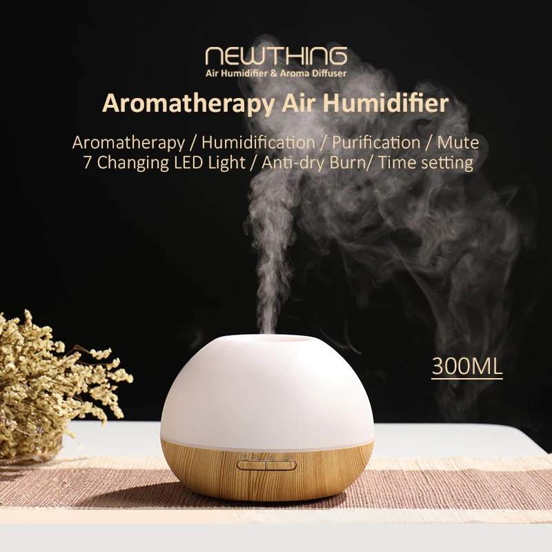 

Handy 300ML Wood Aroma Ultrasonic Humidifier Air Mist Maker Water Steam Aromatherapy Electric Essential Oil Diffuser for Home