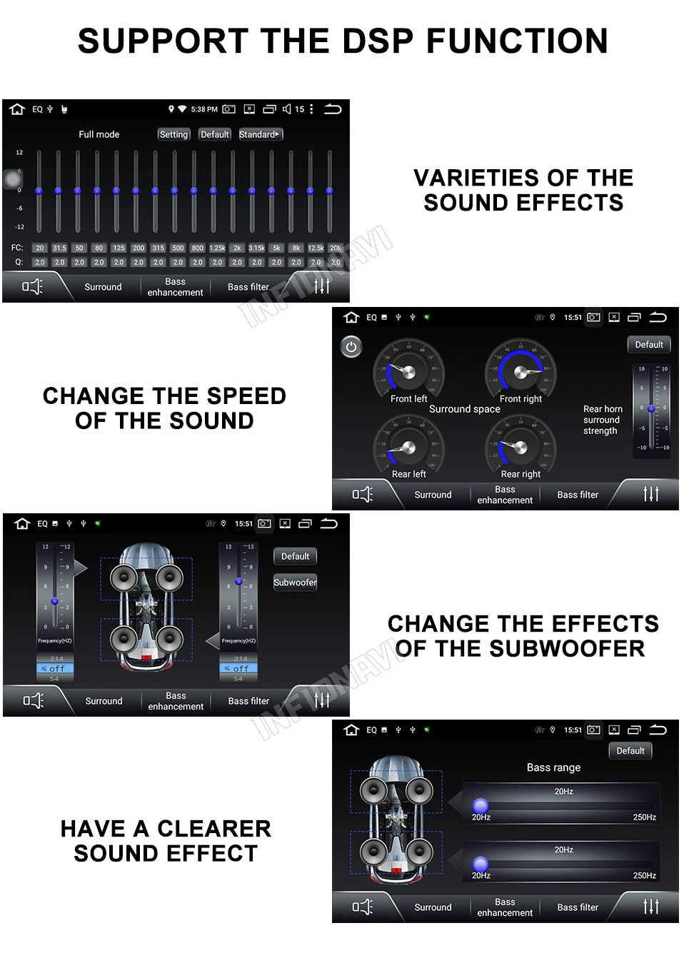 Discount INFIDNAVI PX30 Android 9.0 car dvd 2+32G gps video radio player for Hyundai IX45 Santa Fe 2013/2014/2015 car 1