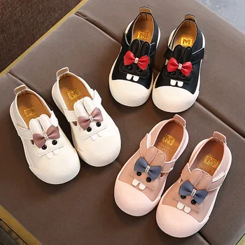

Kids PU Shoes Toddler Infant Baby Girls Cute Cartoon Rabbit Princess Hook & Loop Bowknot Leather Shoes FH5