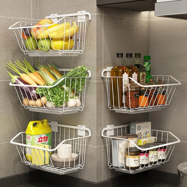 Kitchen Storage Vegetable Baskets Hanging  Basket Vegetables Storage  Kitchen Wall - Storage Baskets - Aliexpress