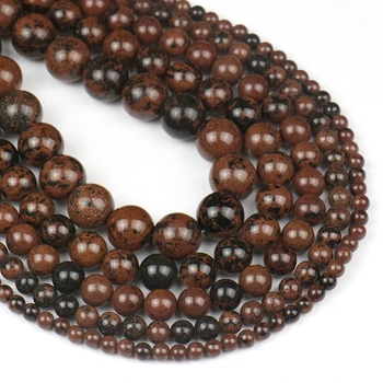 

Factory Price 4 6 8 10 12 14mm Natural Mahogany Obsidian Round Loose Beads 15" Strand Wholesale For Making Jewelry and design
