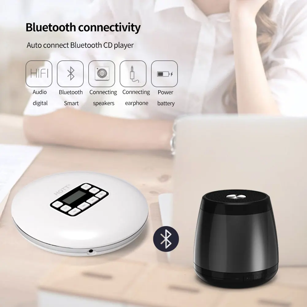 Bluetooth CD плеер прослушивание музыки для дома взрослых разъем наушников детей анти