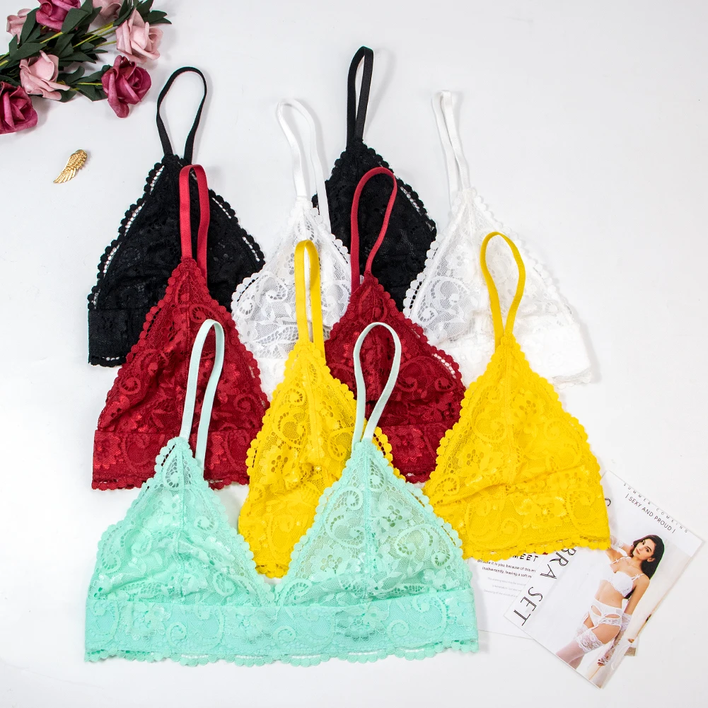 best strapless bra Varsbaby French Style Comfortable Underwear Girl Lace Thin Cup  Sexy Soft Bra  3pcs/Lot lace bralette