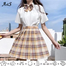 

Anbenser Japanese Summer Women's Plaid Skirts School-Uniform Pleated JK Skirt Harajuku Preppy High Waist Pleated A-Line Skirts
