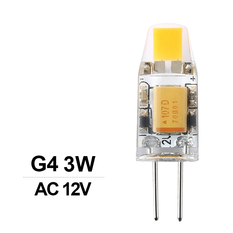 10pcs AC 3W G4 10 шт./лот G4 светодиодный мини-светильник с регулируемой яркостью 12 В DC/AC светодиодный G4 светодиодный s лампочка Люстра светильник супер яркий G4 COB силиконовые лампы ампулы G9 - Испускаемый цвет: 10pcs AC 3W G4