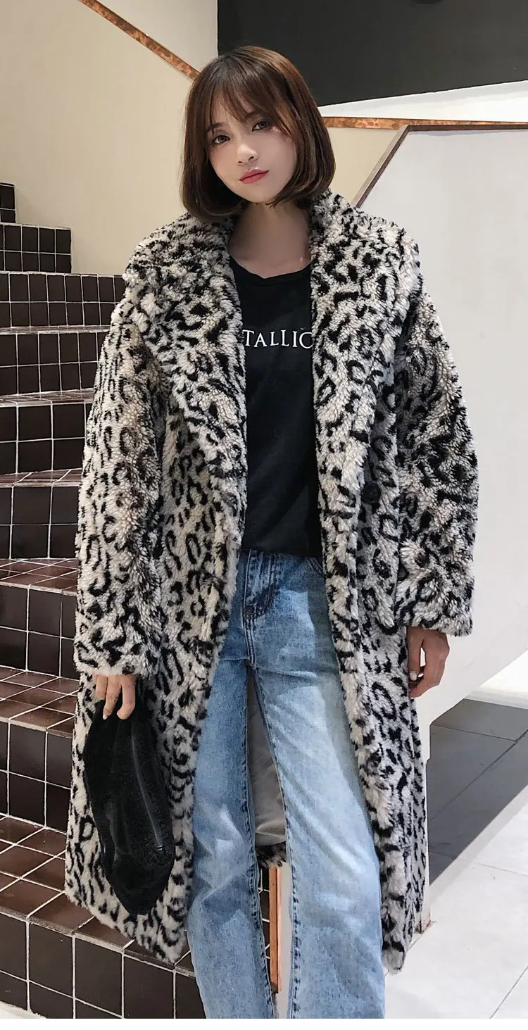 

Women Woolen Coat Autumn Winter Warm Long Fur Overcoat Female Imitation Lamb Parka Oversize abrigo mujer LX2488
