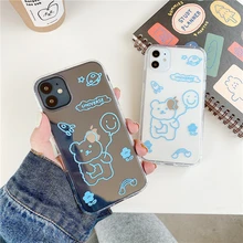 Cute space bear case for iPhone 6s 7 8 Plus 11Pro Max XS XR creative transparent personalized mobile phone case Cute space bear case for iPhone 6s 7 8 Plus 11Pro Max XS XR creative transparent personalized mobile phone case