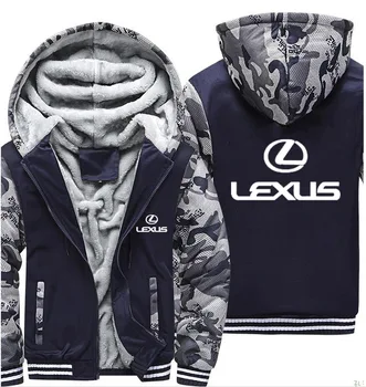 

Hoodies Men Lexus Car Logo Print Jacket Mens Hoodies Winter Thicken Warm Fleece cotton Zipper Camouflage Raglan Mens Coat Jacket