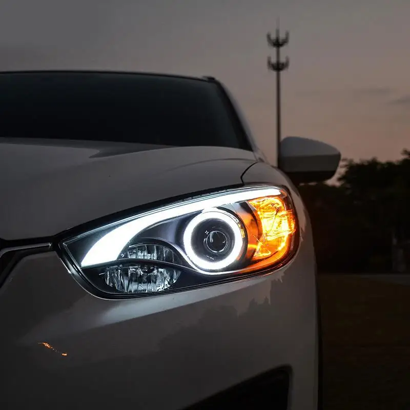 Luces Para Автомобильные Боковые поворотные сигнальные лампы дневные светодиодные ходовые Drl фары автомобильные огни в сборе 17 18 для Mazda CX-5