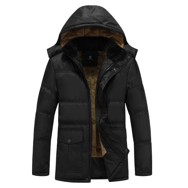 KIMSERE Men's Casual Warm Parkas Fleece Lined Thicken Thermal Jackets And Coats Winter Outerwear Overcoat With Hood Size M-XXXL