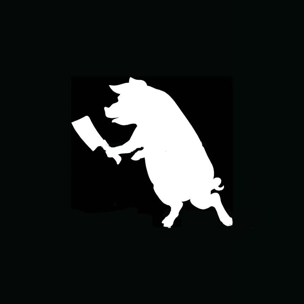 Свинья с нож мясника для Авто/бампер/окно виниловая наклейка наклейки DIY Декор