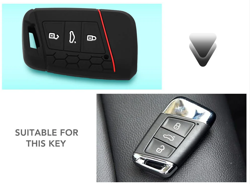 Силиконовый чехол для ключей для Volkswagen VW Golf 7 GTI MK7 POLO Passat для Skoda Octavia A7 Key Portect чехол сумка автомобильные аксессуары - Название цвета: Smart 3 Buttons
