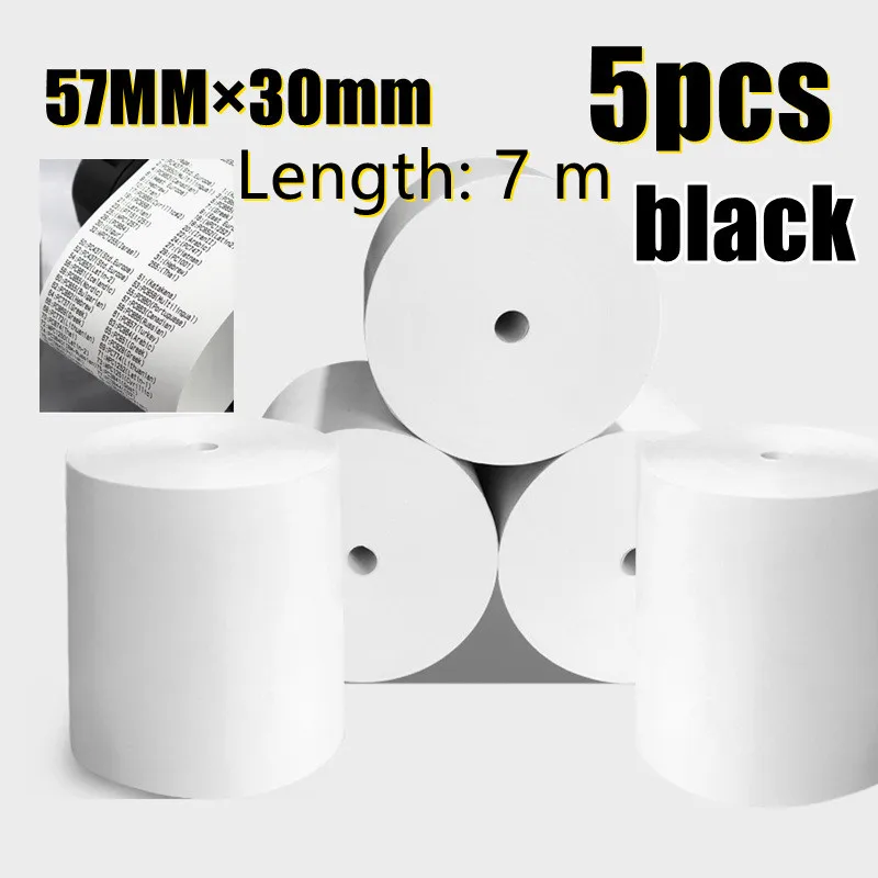 Thermal Paper 57x30 mm POS Printer 5 rolls Mobile Bluetooth Cash Register Paper Rolling Papers Pos Hospitality