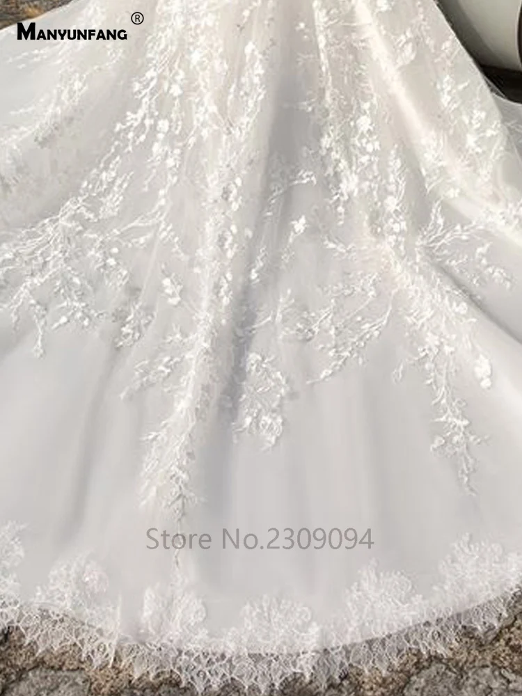 MANYUNFANG свадебное платье с высоким воротом и длинным рукавом vestidos de novia, кружевное платье для свадьбы, горячая Распродажа abendkleider, платье невесты
