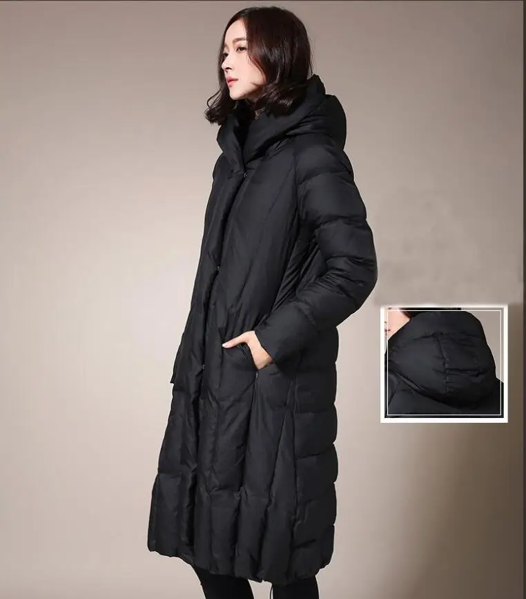 Grande taille nouvelle decontracté A capuche femmes vestes d'hiver longue section etait mince hiver froid essentiel parkas