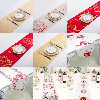 

Huiran Linen Christmas Elk Snowman Table Runner Merry Christmas Decor For Home 2020 Xmas Ornaments New Year's Decor 2021 Navidad