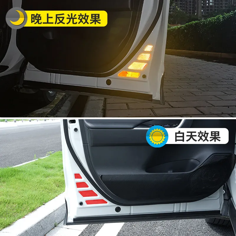 For Toyota RAV4 2020 2021 2022 car door reflective sticker car door safety warning sticker Car door OPEN reflective decorative