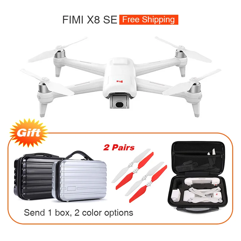 

FIMI X8 SE 5KM FPV With 3-axis Gimbal 4K Camera GPS 33mins Flight Time RC Drone Quadcopter RTF With 1 Box and 2 Pairs Propellers