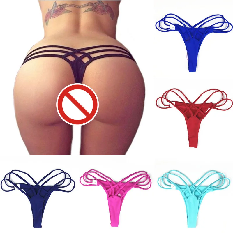 Brazilian Cheeky Bottom Thong V Swimsuit Bottom Bikini T-Back Swimwear Swim Shorts Beach Pants Hipster Briefs Thong Underwear
