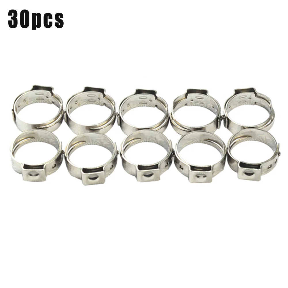 

30pcs Stainless Steel Clamps Rings Crimp Fittings Replacement For PEX Pipeline