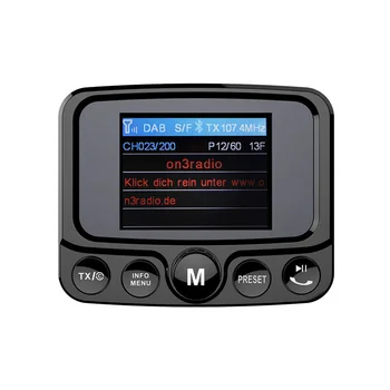 

Car Bluetooth 4.2 Handsfree Kit Call Radio FM Boardcast Player DAB DAB+ with QC3.0 Quick Charge Dual USB Charging Line Out TF