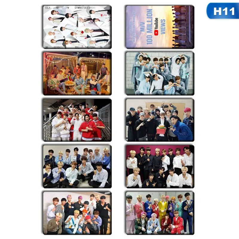 10 шт./компл. альбом Seventeen вы сделали мой рассвет Фотокарта фото карты из ПВХ с украшением в виде кристаллов наклейки карт для автобуса для студенческого билета