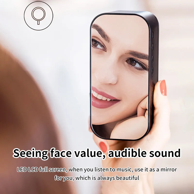 Зеркальные настольные часы Bluetooth 5,0 часы динамиков динамик три режима температурный монитор зеркальные многофункциональные часы дисплей