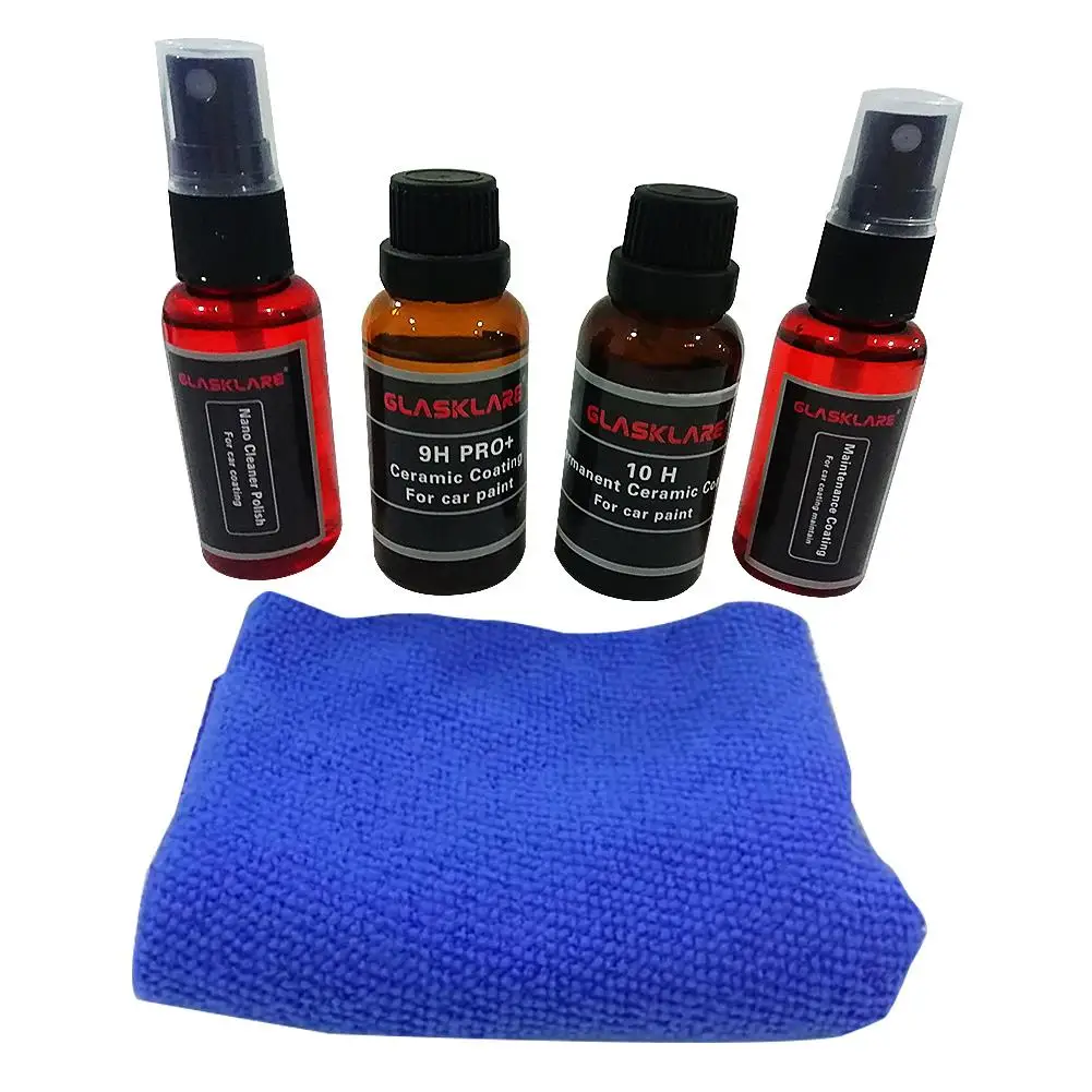 Car Ceramic Coating Car Glass Hydrophobic Coating 100ML Car Double Coating Kit 9H 10H Auto Ceramic Nano Coating Liquid Ceramic For Glass Water
