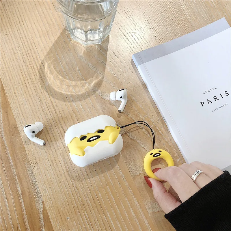 3D Eggshell Chick Silicone Case for Airpods 1 2 3 Cute Bluetooth Earphone Case for Airpod Pro Cover for Air Pods Pro with Ring