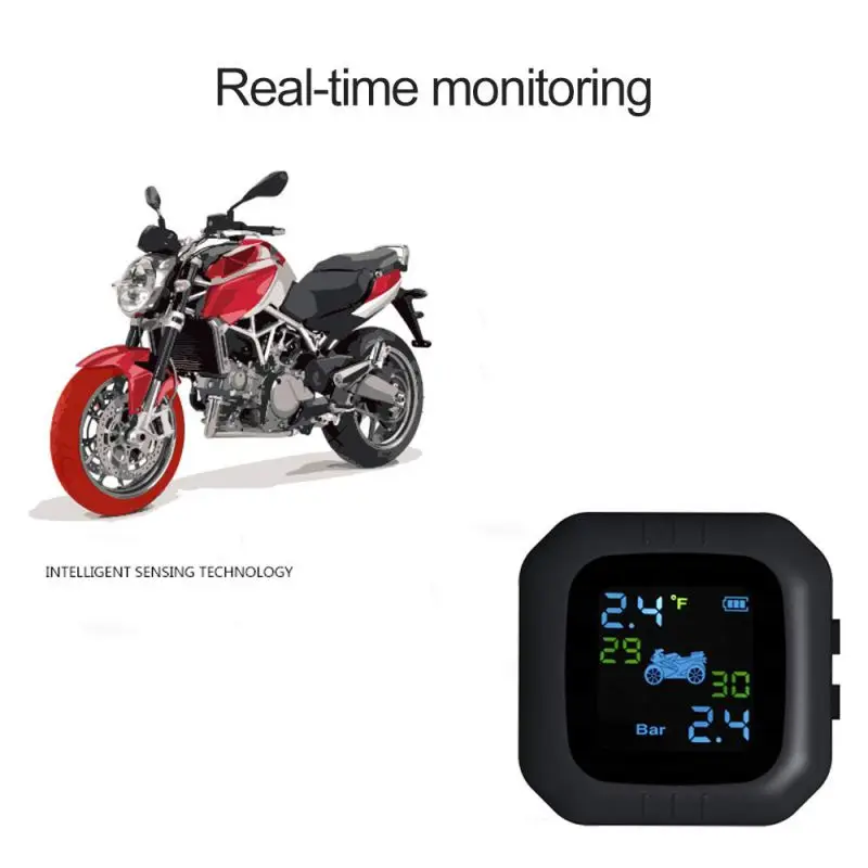 Мотоцикл TPMS ЖК-дисплей беспроводной водонепроницаемый давление в шинах внешний датчик для парковки