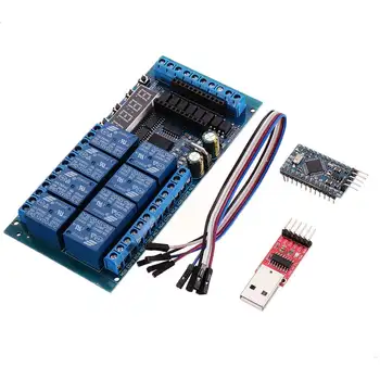 

DC 12V 8 Channel Pro mini PLC Board Relay Shield Module Multifunction Delay Timer Switch Board for Arduino