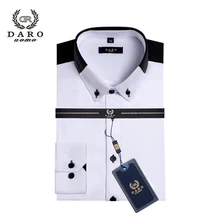 Новое поступление года, повседневные деловые мужские рубашки, роскошные брендовые хлопковые стильные рубашки с длинными рукавами высокого качества для мужчин DR860