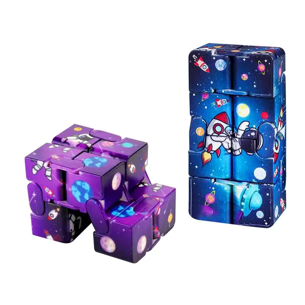 Anti Stress Infinite Cube Space Astronaut Spaceship Printing Flip Magic Cube Stress Reliever Autism Toys fidget toys puzzle toys anti stress toys puzzle cube magic puzzle cube