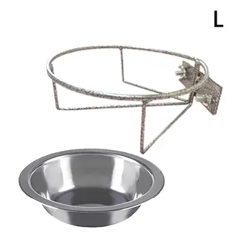 

Pet Stainless Steel Pet Hanging Bowl Feeding For Small Medium Large Dogs Cat Bird Parrot Food Water Cage Holder Feed Products