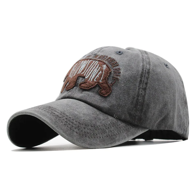 Хлопковая бейсбольная кепка женская с вышитым медведем Кепка Snapback для мужчин