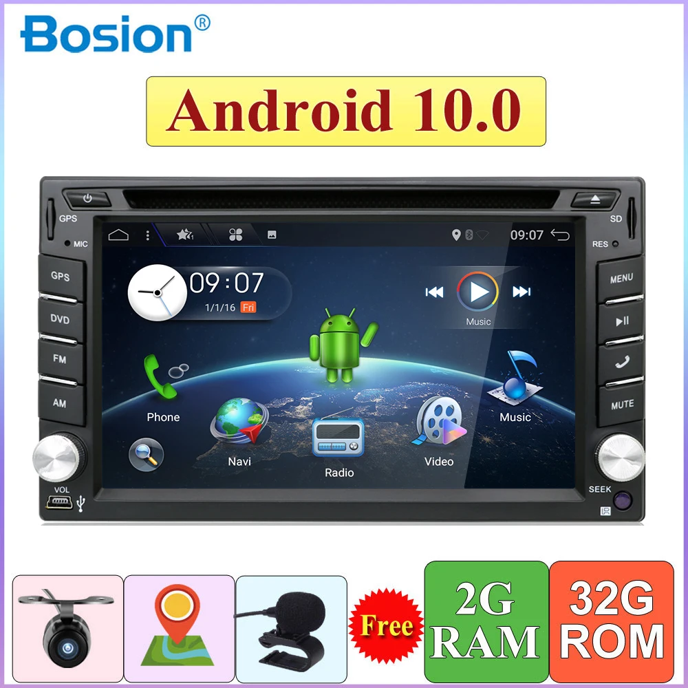 Автомобильный dvd плеер 2 din Android 10 универсальный автомобильный радиоприемник 6