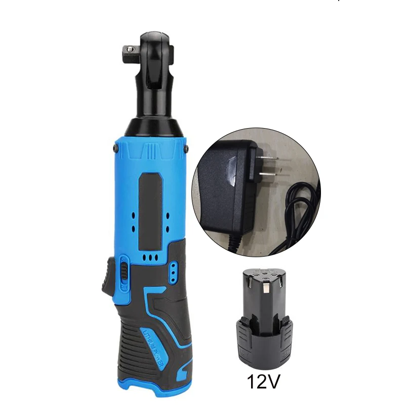 

1*Wrench 1*Battery 1*Charger Tools Accessories12V 40NM Wireless Rechargeable Electric Ratchet Wrench Kit With Battery Charger
