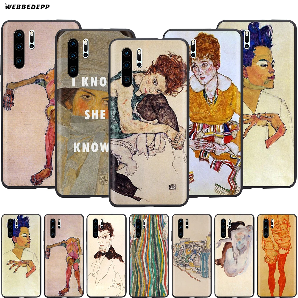 

Webbedepp Egon Schiele Case for Huawei Honor 6A 7A 7C 7X 8 8X 8C 9 9X 10 20 Lite Pro Note View
