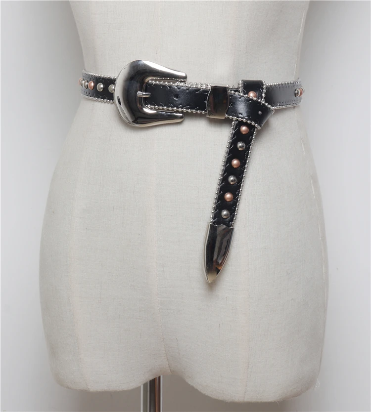 Утягивающие пояса поясные ремни из искусственной кожи с заклепками и шипами ремень женские уличные хип-хоп пряжка булавка джинсовое платье брюки панк-ремни
