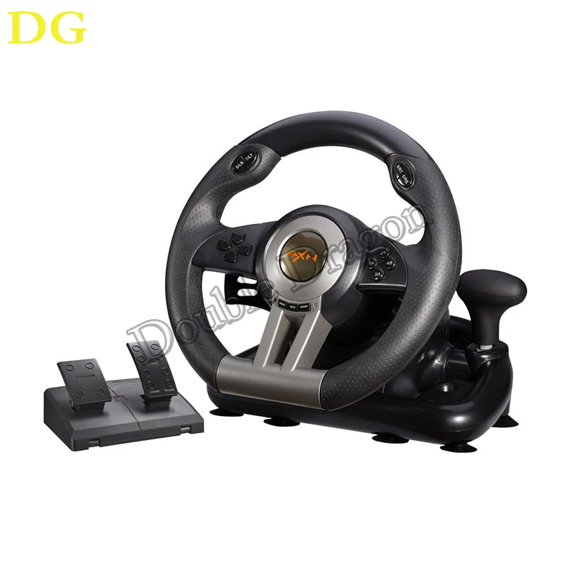 

Racing Game Steering Wheel For PC XBOX 360 PS2 Computer USB Car Steering-Wheel 180 Degree Rotation Vibration