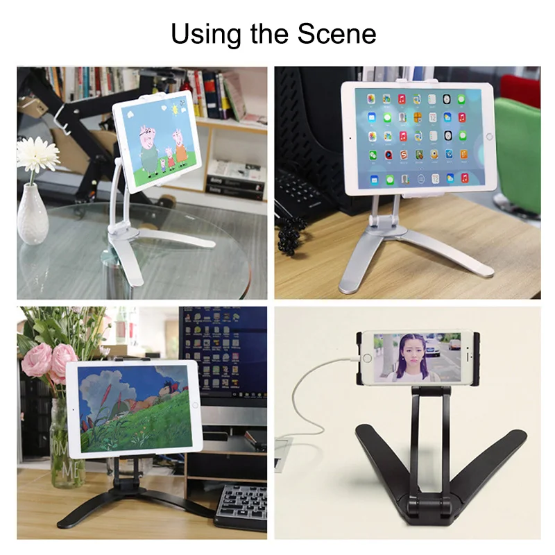 Kitchen Tablet Mount Stand Desktop Recipe Holder Bracket Adjustable Arm For 5-10.5inch Tablet AS99
