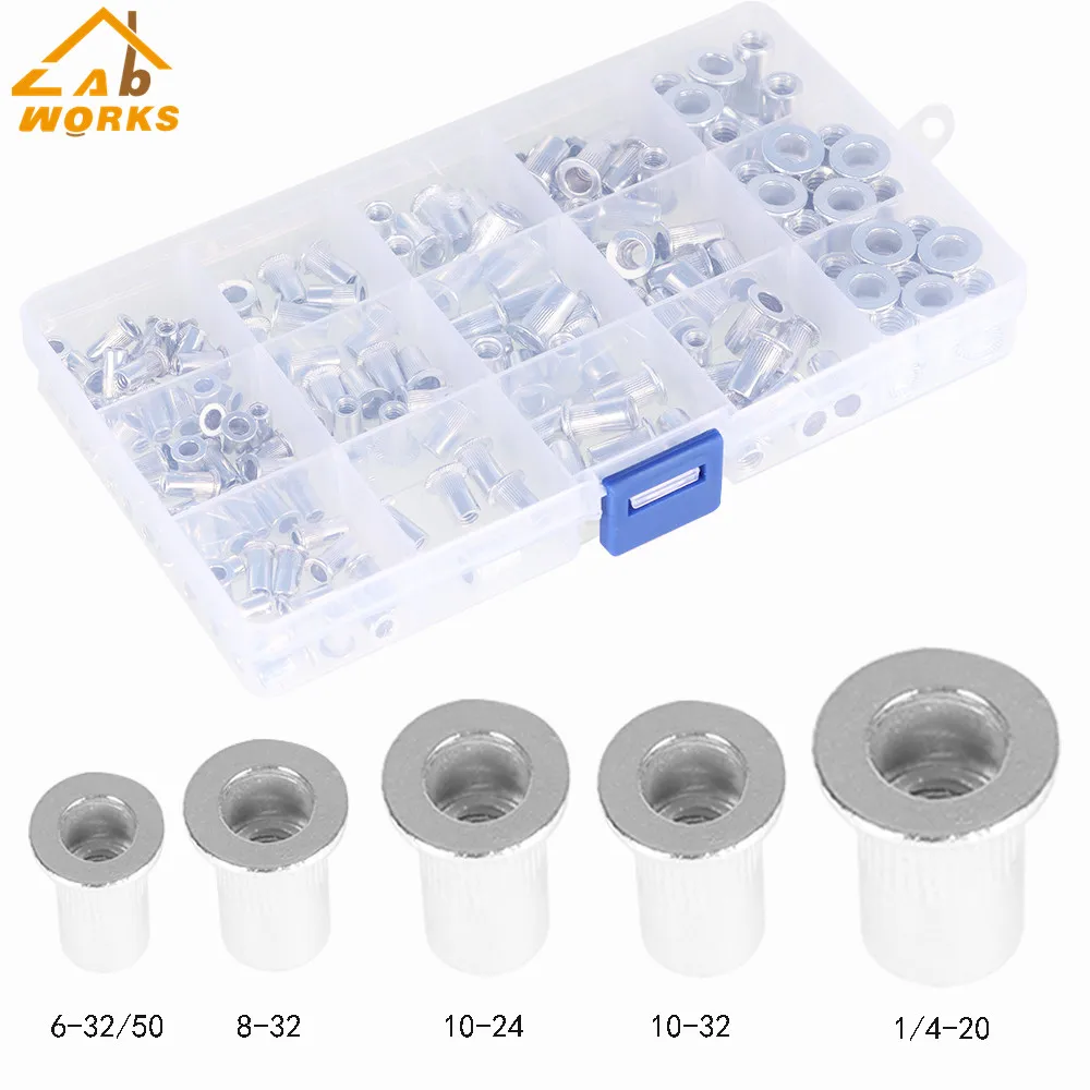 Buy on the official website 150PCS 632 Aluminum Rivet Nut Kit Rivnut