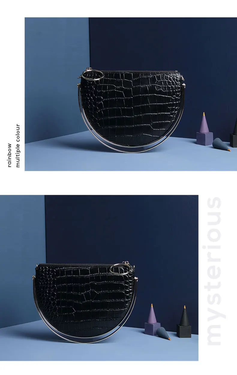 Новая леопардовая кожаная сумка halfmoon saddle сумка для женщин с кольцом на молнии