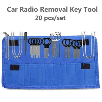 

20Pcs Professional Car Radio Removal Key Tool Kit Audio Tools Keys Stereo CD Repair Hand Tools Set Release Keys Extraction Tools