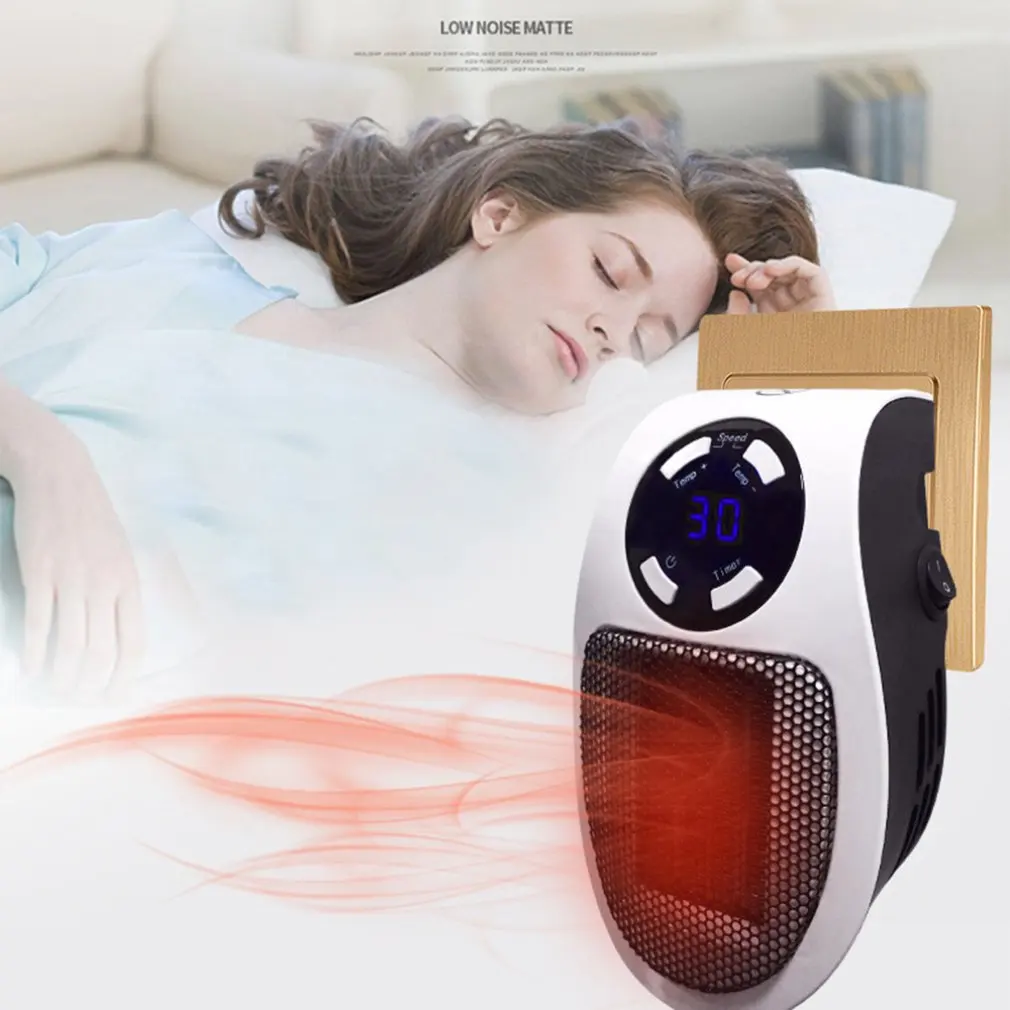 Light And Easy To Use Just Plug It Into The Socket Portable Electric Heater Fan Timing Air Warmer Wall-mounted Led Heater