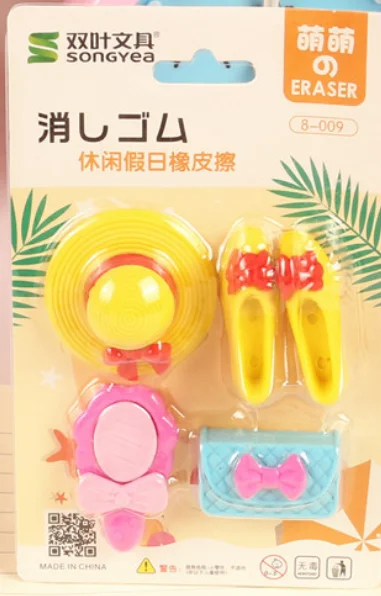 1PACK Милые Kawaii животные еда для девочек макияж шары овощи десерт карандаш школьные ластики офисные принадлежности резиновый ластик подарок для детей - Цвет: 1PACK