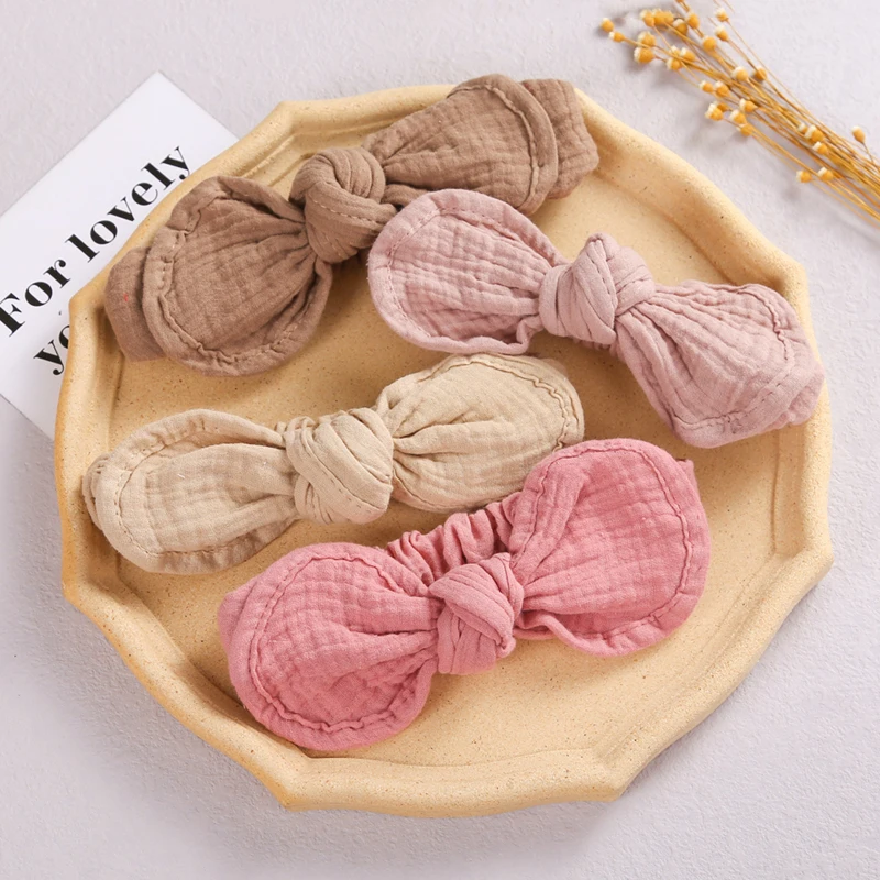 baby accessories box Baby Headband Rabbit Ear Hair Band For Children Turban Girl Cotton Linen Headwrap Newborn Princess Accessories Elastic Headbands cute baby accessories