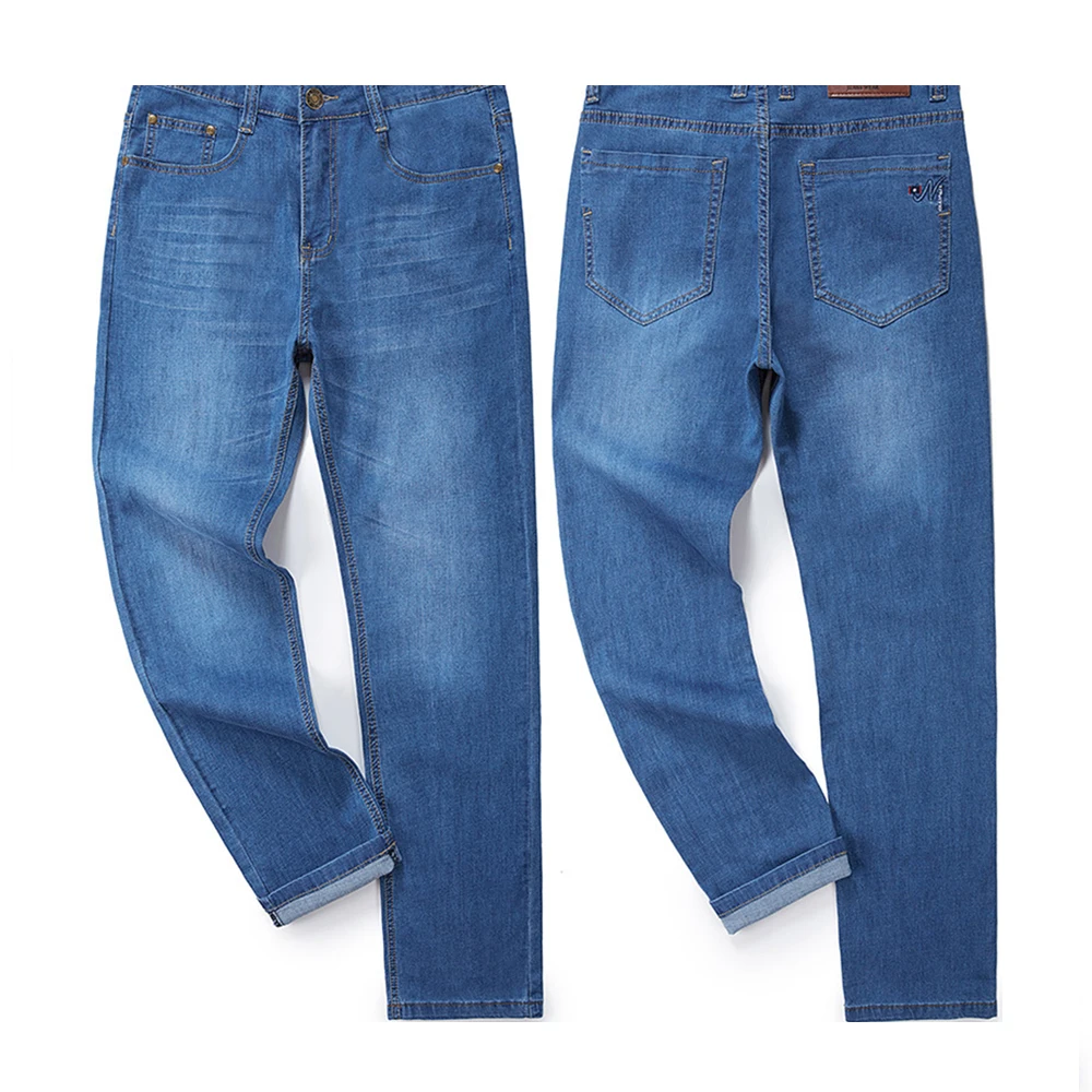 New Summer And Autumn Casual Plus High Waist Loose Fat Loose Straight Jeans Large Size Jeans Men